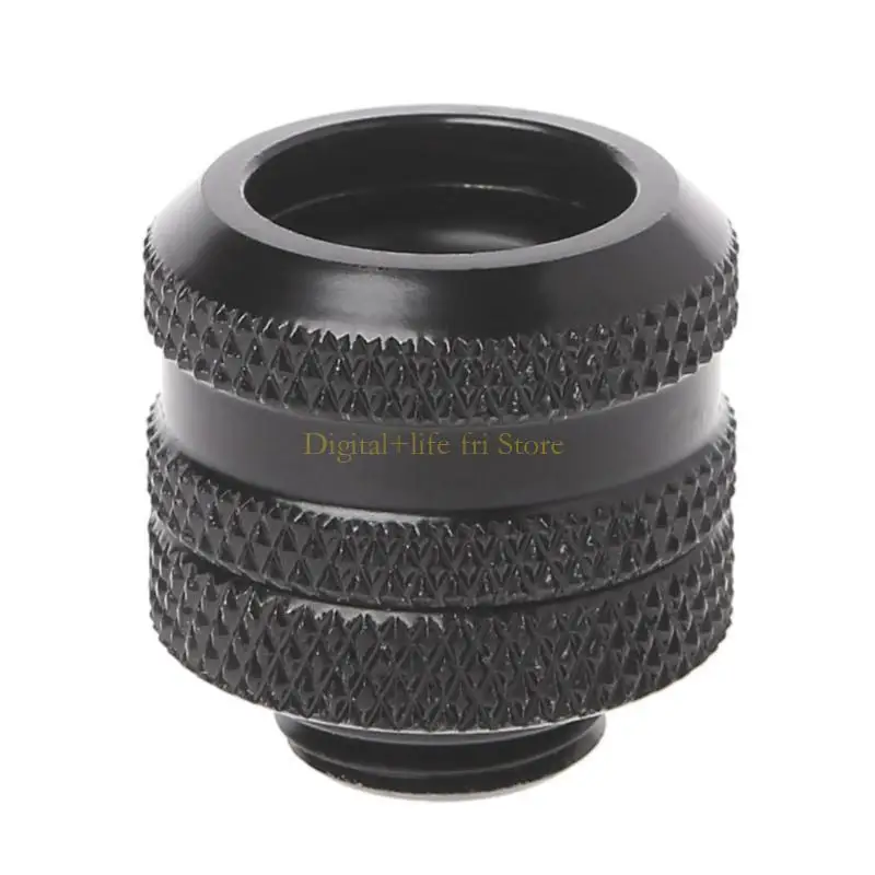 

E06D G1/4" Hard Tube Compression Fitting for Computer Water Cooling System Quick Tighten Through Joint Straight Joint 10x16mm