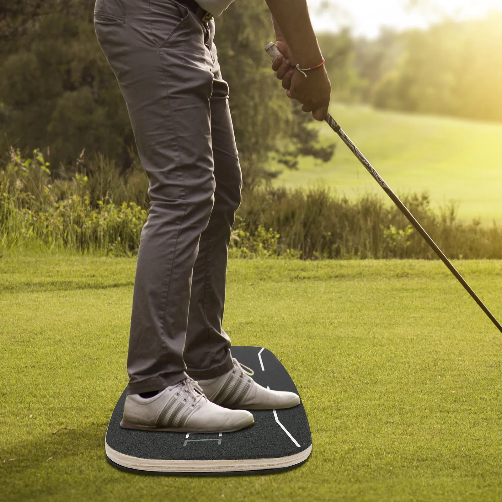 Golf Weight Shift Balance Board 150kg 330lbs 16mm 73.3*29cm for Home Lawn Carpet Practice
