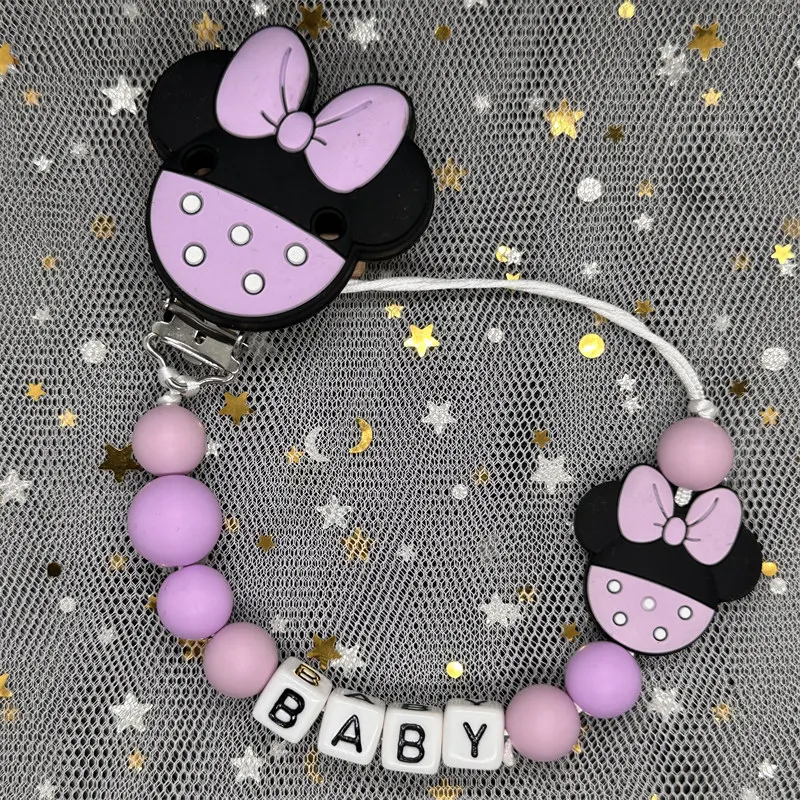 Free Personalize Name Baby Pacifier Clips Custom Dummy Nipple Holder Chains Nordic Style Newborn Gift Teether Babies Accessories