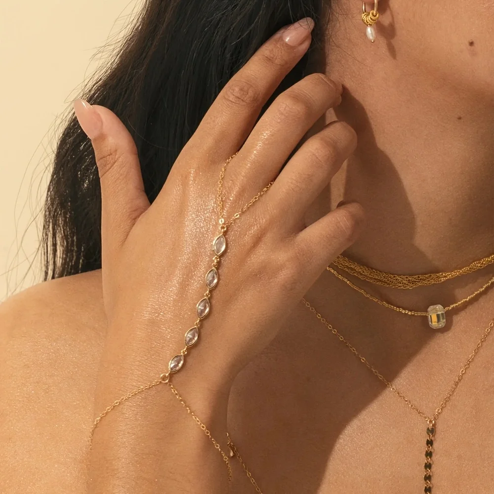 

1 piece/Minimalist Metal Chain Bracelet for Women's Fashion And Elegance, Bohemian Linked Finger Style Daily Accessory