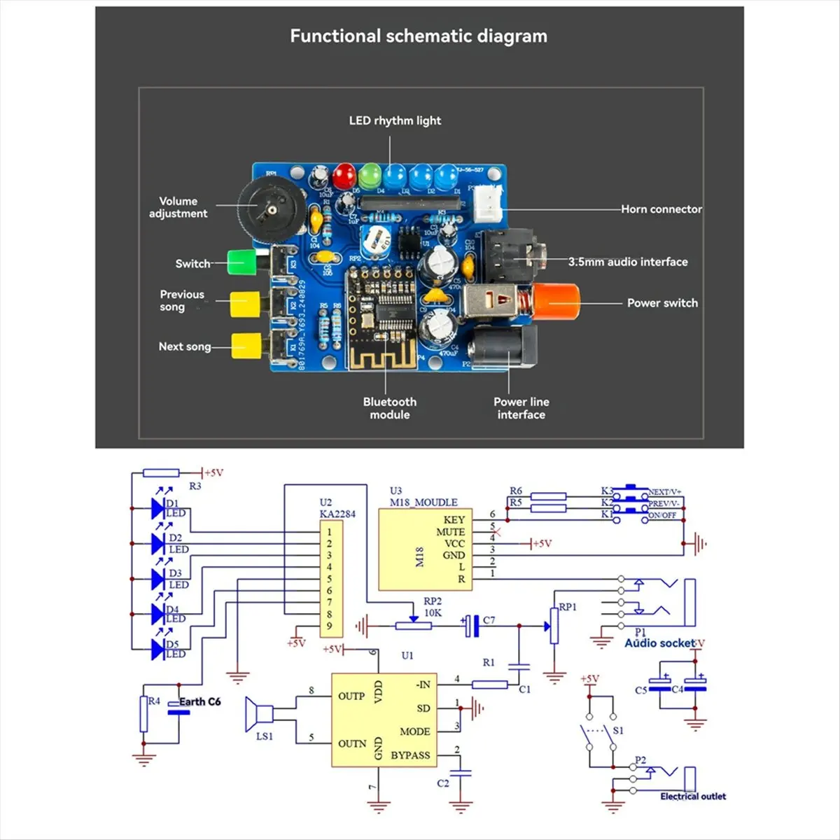 Superb- DIY Bluetooth Speaker Kit Electronics DIY Soldering Project Practice Solder Assembly DIY Electronic Kit Component