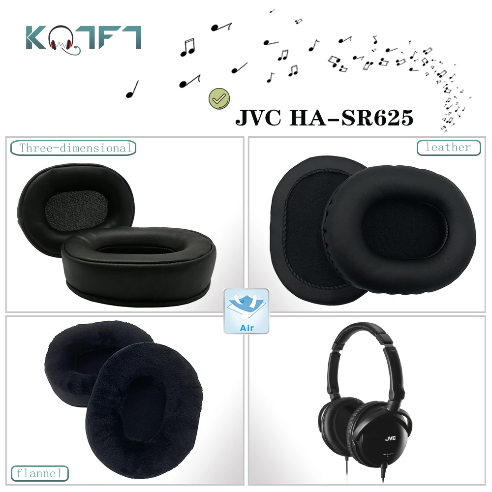 

KQTFT 1 Pair of Velvet leather Replacement EarPads for JVC HA-SR625 Headset Earmuff Cover Cushion Cups