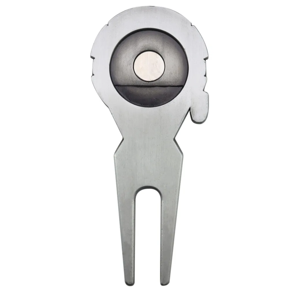 Golf Divot Tool Spacecraft Golf Green Fork Magnetic Zinc Alloy Golf Ball Fork Portable Multifunctional Divot Fork Bottle Opener