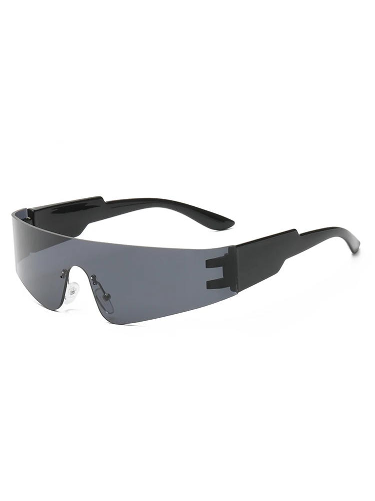 AliExpress Julyrays Cycling Punk One Piece Sunglasses Women Frameless Mirrored Y2K Sun Glasses Men 2000'S Wrap Around Eyeglasses Fashion Eyewear