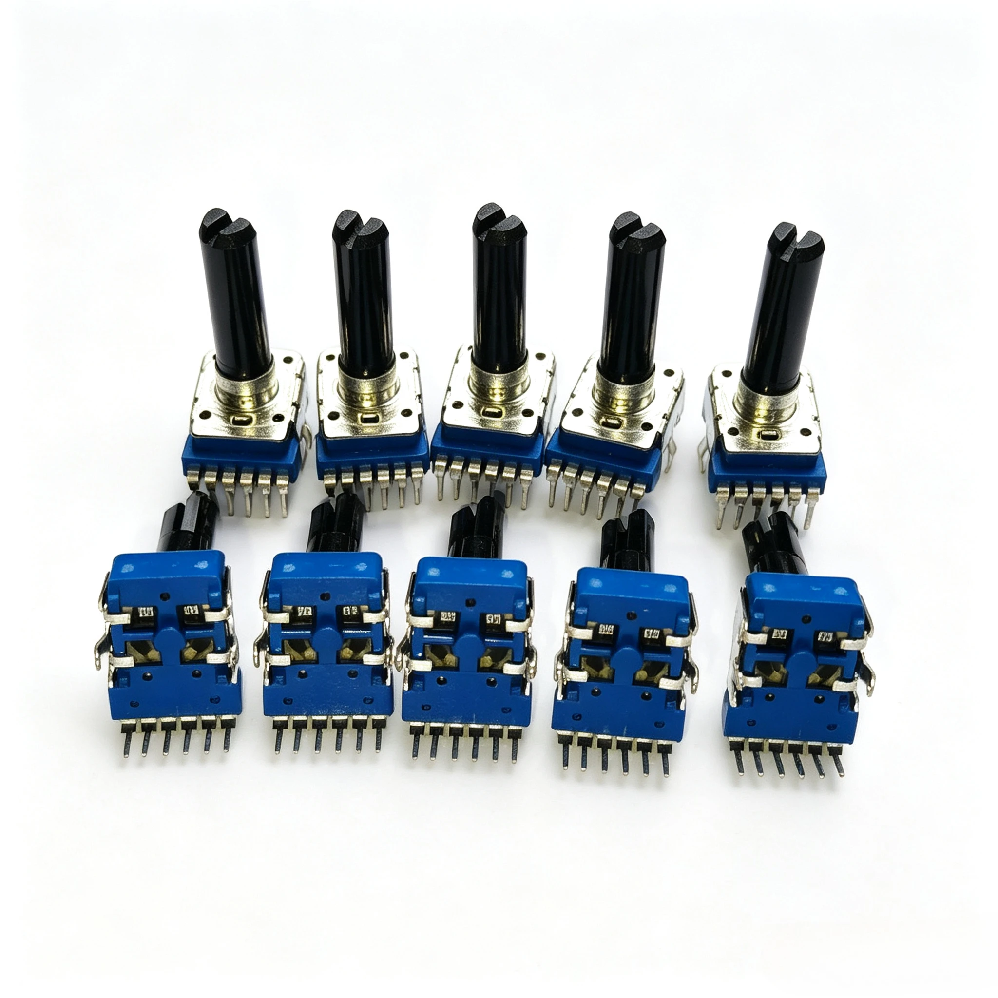 RK12 Type Dual 6-Pin B10K B20K B50K B100K B103 203 503 With Center Positioning Audio Volume Potentiometer D Shaft Length 23.5MM