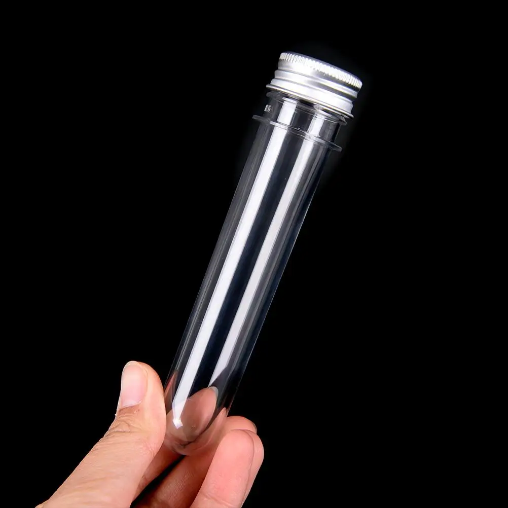 Empty Clear Pet Cosmetic Tube Portable Transparent Mask Bath Salt Test Bottle 40ml Plastic Tube With Aluminum Cap