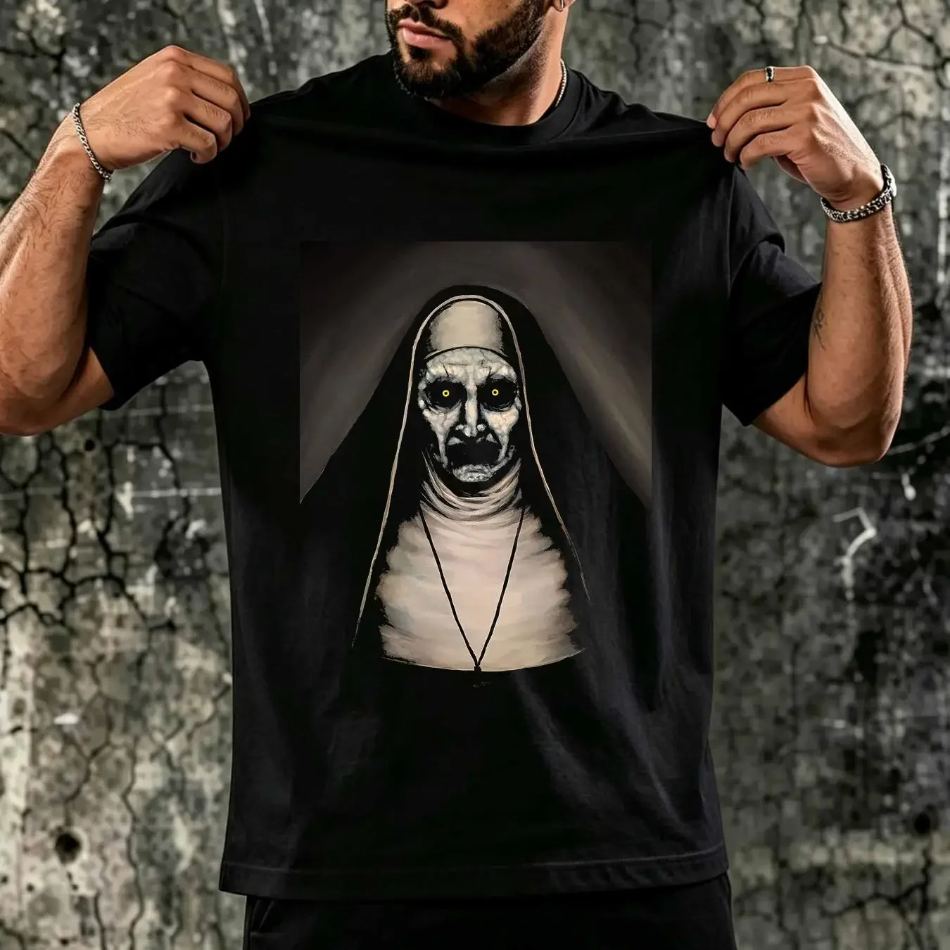 washed T Shirt Scary Horror The Nun Valak Conjuring Fan s Movie Insidious long or short sleeves vintage Washed streetwear