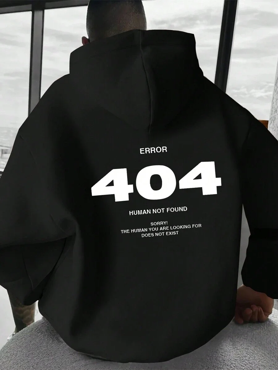 New High Quality Men's Streetwear, Graphic Print Fashionable Cotton Soft Outdoor Sports Hoodie