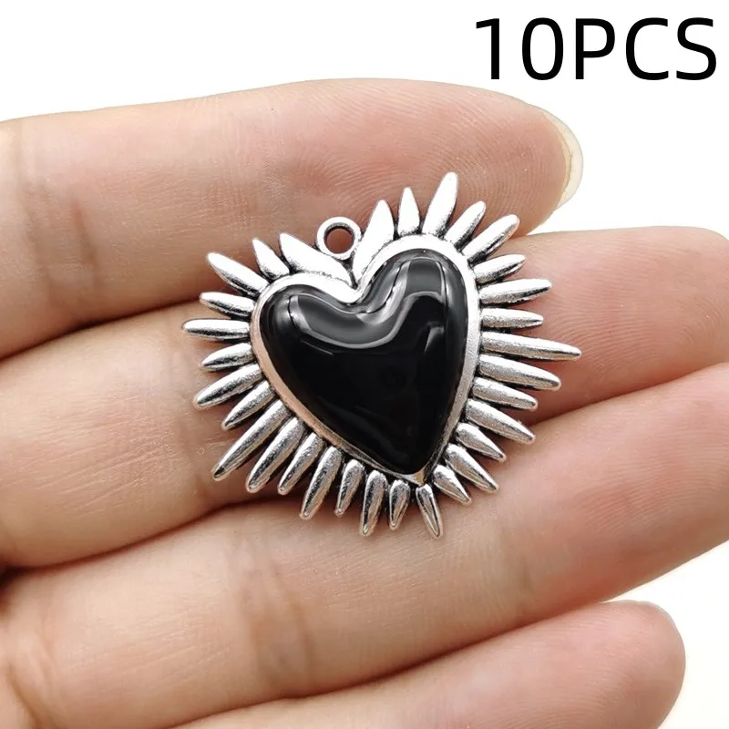9/10PCS Retro Gothic Thorn Love Wings Love Alloy Jewelry Accessories Earrings Necklace Pendant image 3