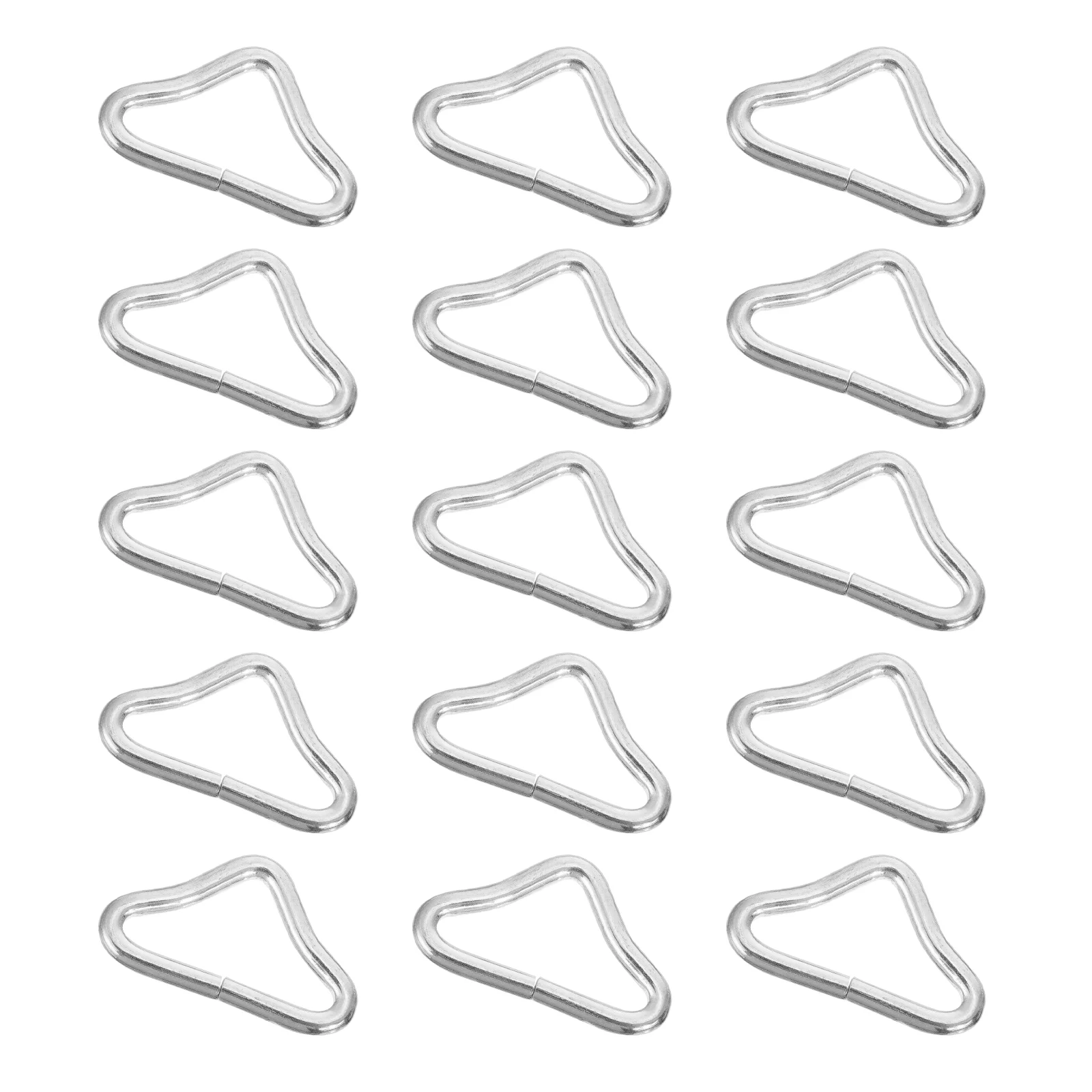 

40 PCS Trampoline Roof Tarpaulin Triangle Ring Small Metal Ladder Steel Rings Child