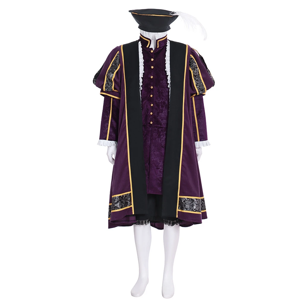 

Medieval Tudor Elizabethan King Henry VIII Cosplay Costume Adult Renaissance Tudor Knight Lord Outfit