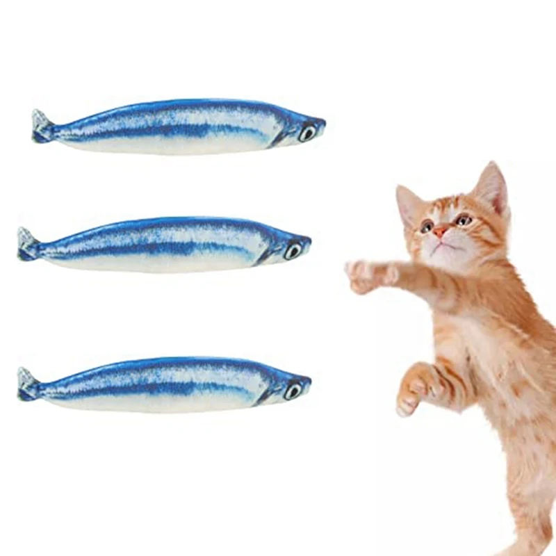 3 Pack Cat Toys Saury Fishtoys Cat Chew Toy Catnip Toys For Indoor Cats For Bored Indoor Adult Cats