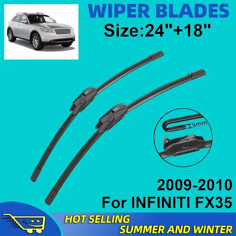 

2PCS Wiper Blades Set Kit For INFINITI FX35 2009-2010 Front Windshield Brushes Windscreen Window Accessories