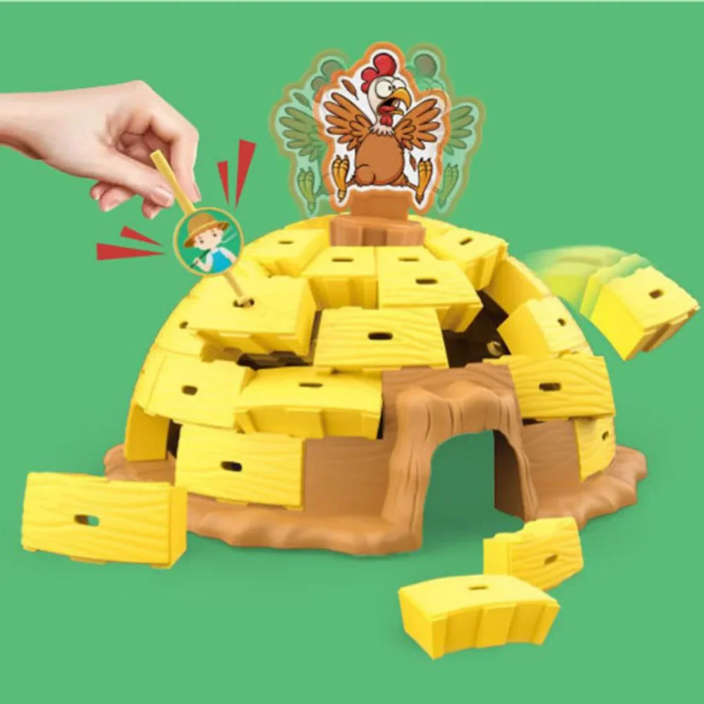 Party Farmhouse Fortress Demolition Wall Thatched Hut Game Parent-Child Multiplayer Interactive Children\'S Toy Puzzle Board Game