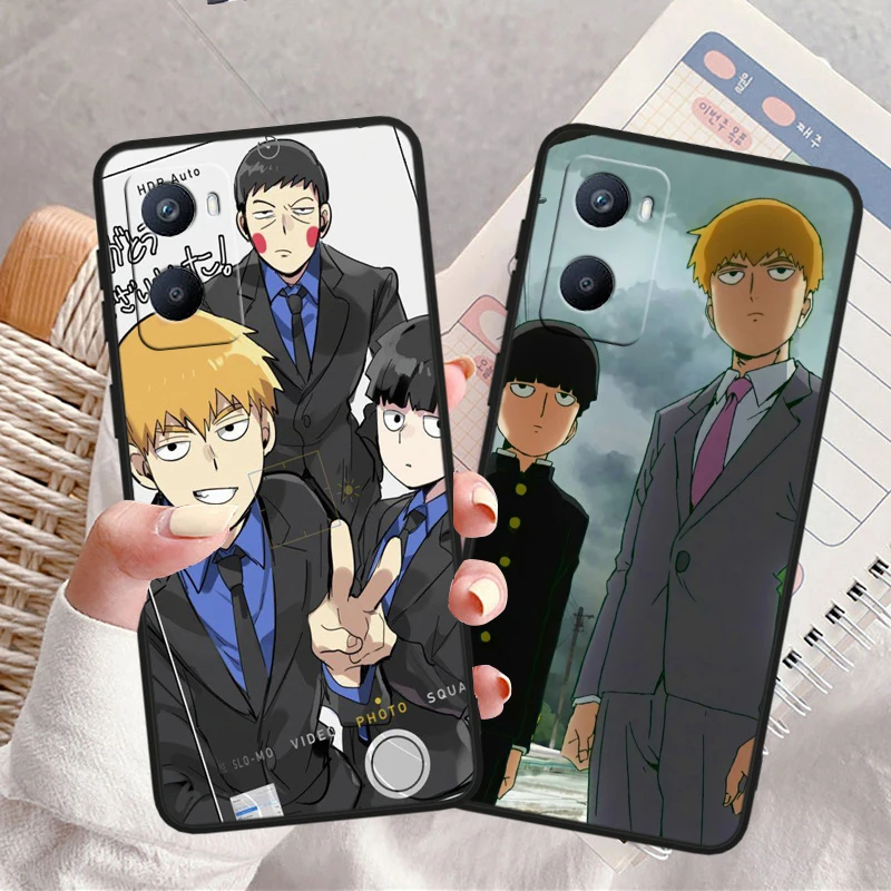 Anime Mob Psycho 100 Tpu Silicone For OPPO A98 A96 A94 A74 A72 A57S A55 A53S A15S A16K A5 Black Cover