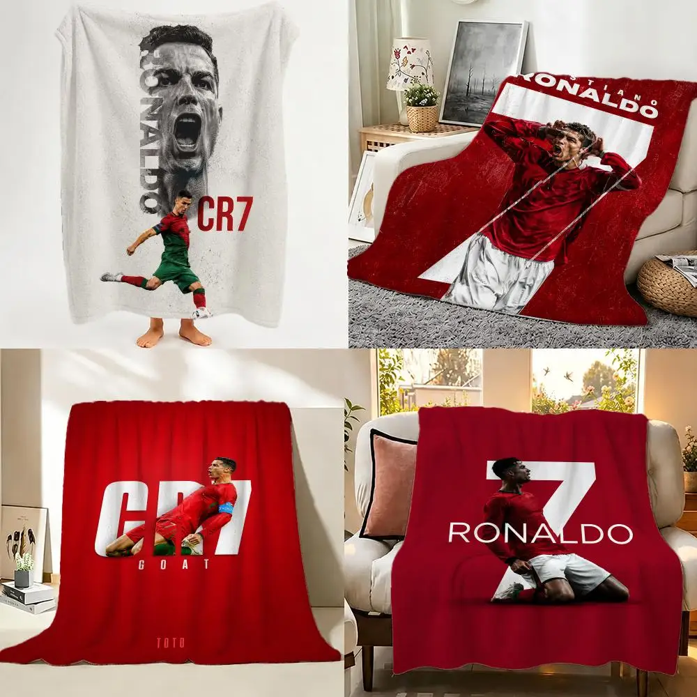 Athlete Cristiano Ronaldo CR7 Throw Soft Warm Flannel Throw Blanket, Sofa Bed Cover, Picnic Travel Home Decor