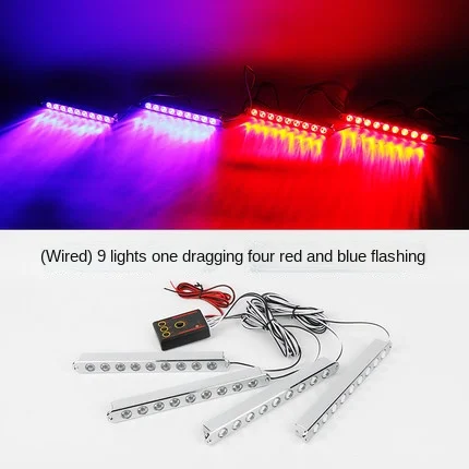 Car net flash light switch one drag two four super bright led high  opening light warning light strobe daytime running light 12V