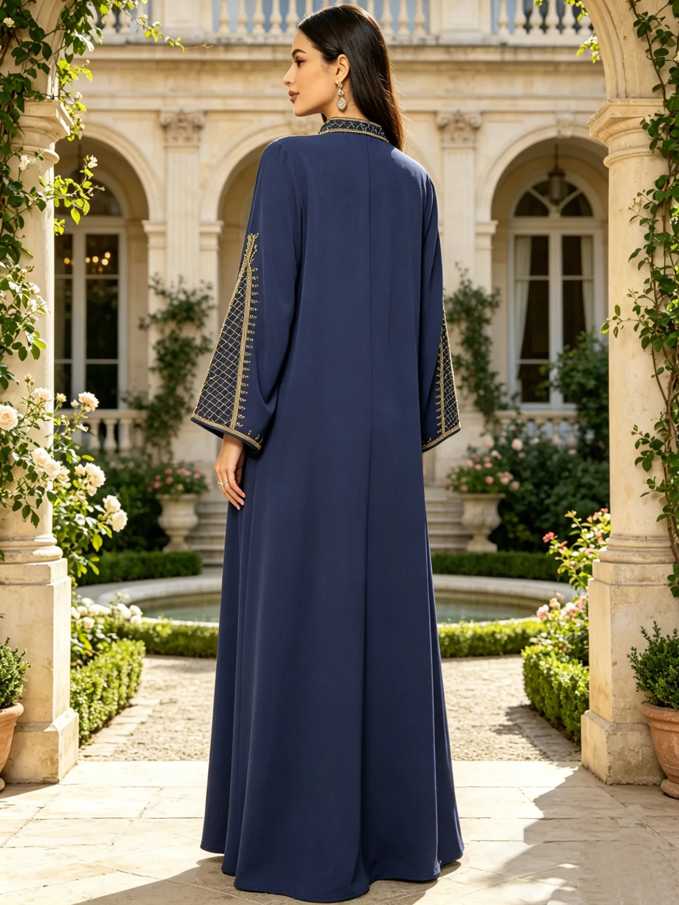 New Muslim Women Navy Blue Bel - Ethnic Gown 评论和价格