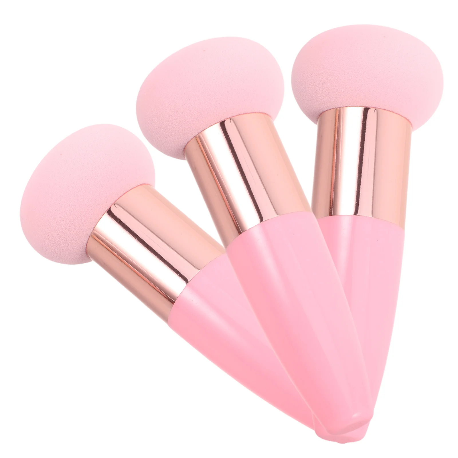3 pçs esponja de maquiagem de cogumelo com alça esponja macia fundação pó aplicador facial mistura conjunto maquiagem