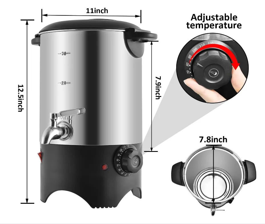 5-Liter Large electric wax melting pot with quick pour nozzle Commercial manual activity wax melting furnace wax bucket