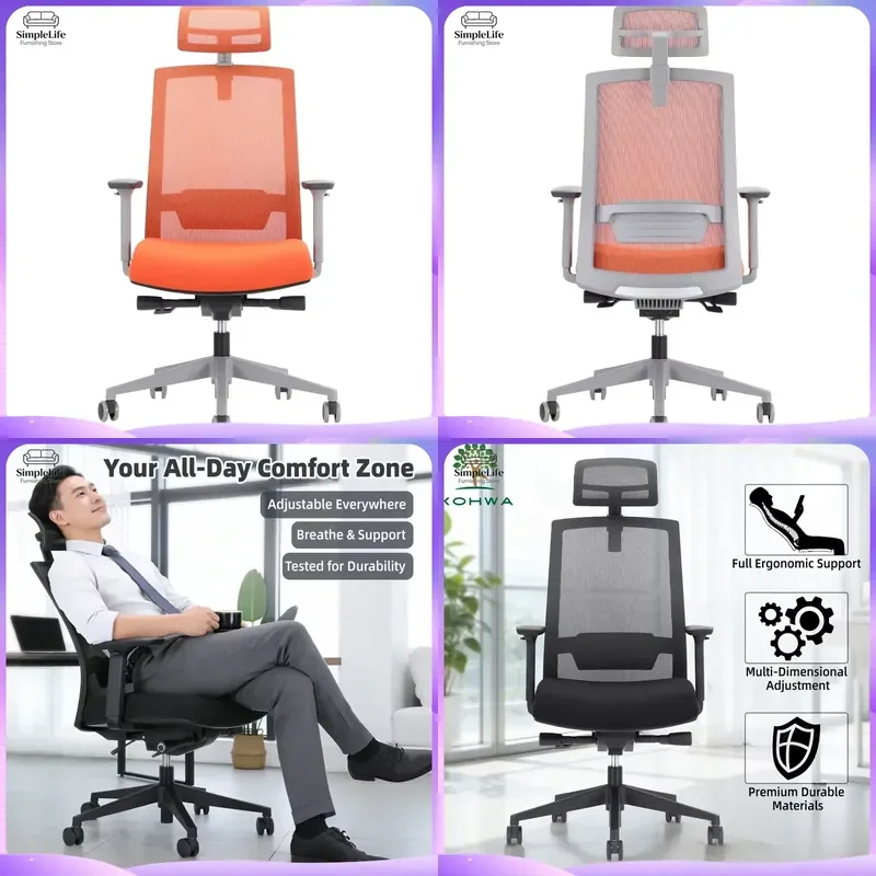 Ergonomic Office Chair Mesh Computer Desk Chair with Lumbar Support Adjustable High Back Executive Gaming Chair for Home Work