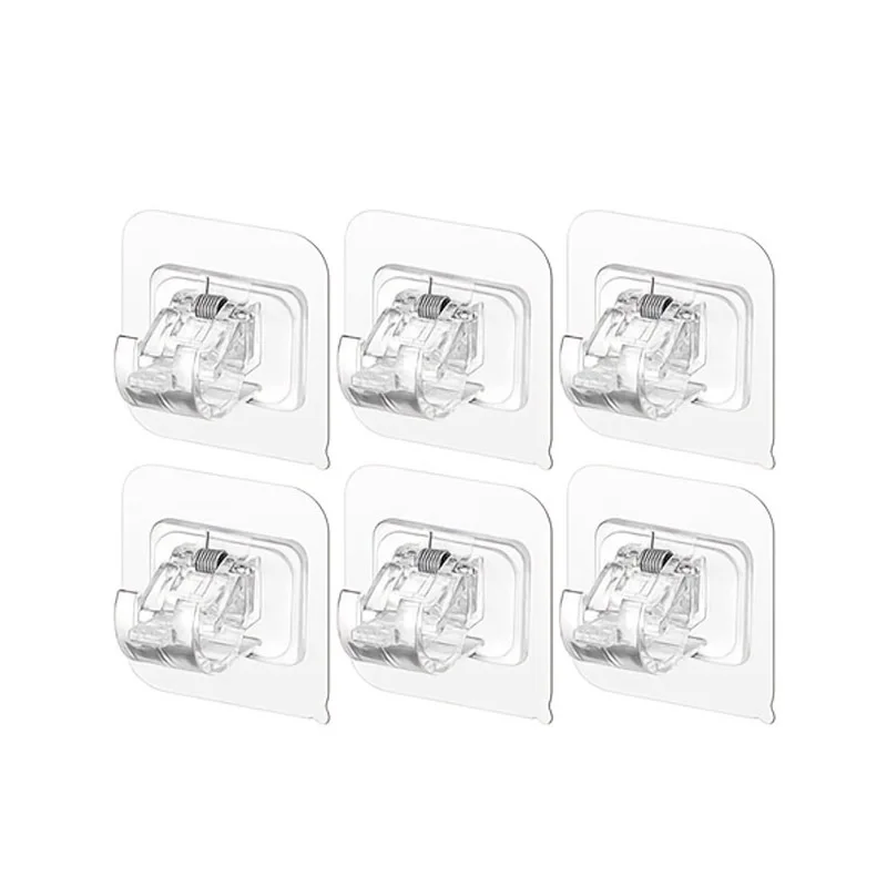10pcs Self-Adhesive Curtain Rod Bracket - Shower Curtain Rod Holder, Adjustable Hooks, Nail-Free Installation Fixing Device view 5