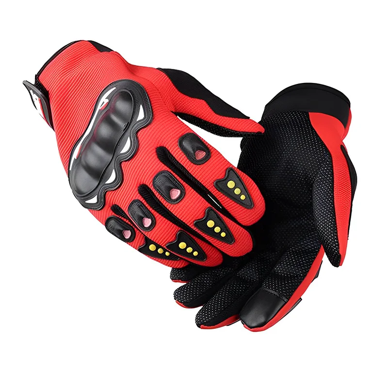 Guanti da moto guanti da corsa con dita intere traspiranti guanti con guscio rigido protezione per sport all\'aria aperta guanti da Cross Dirt Bike