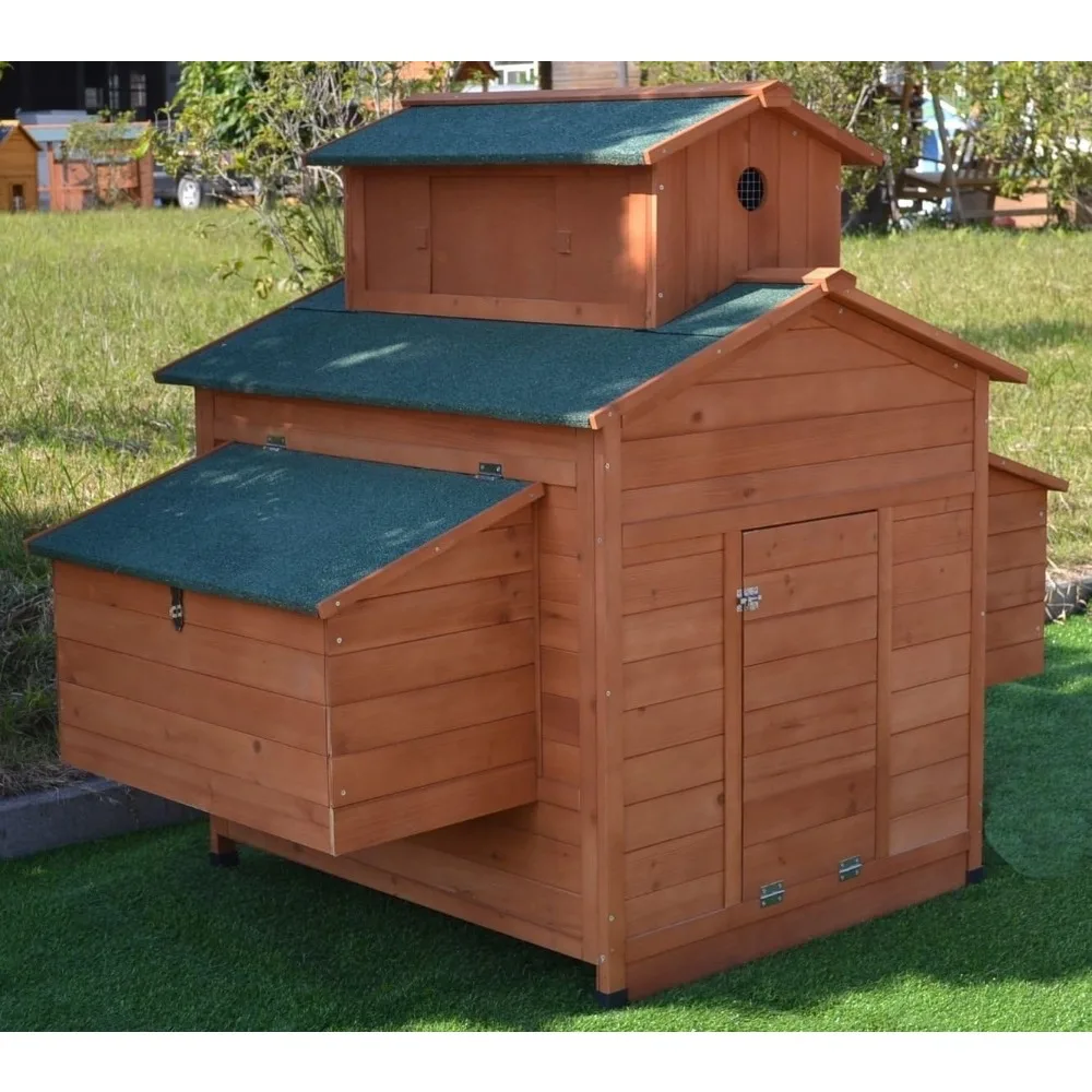 Imagem -04 - Deluxe Backyard Chicken Coop Gaiola de Aves Possui 610 Galinhas Caixas de Nidificação Galinheiros de Madeira Grande