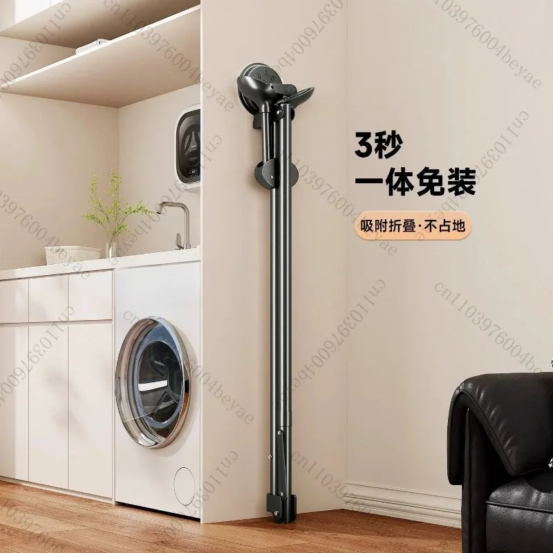 Folding suction cup drying rack Balcony drying rack Floor-to-ceiling indoor household