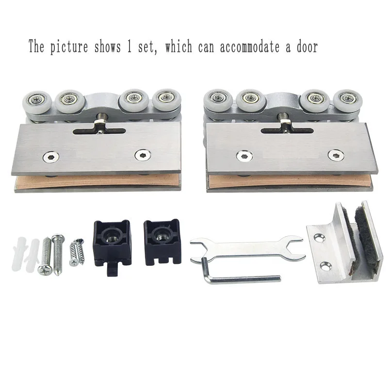 1 conjunto de porta deslizante pendurado roda de vidro braçadeira acessórios braçadeira do banheiro porta deslizante roda polia roda corrediça de vidro