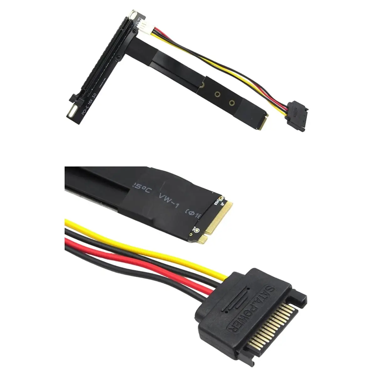 NVMe to PCIe X16 Graphics Card Adapter Cable M.2-MKEY to 16x Extension Cable M.2 SSD to PCIe Graphics Card Adapter