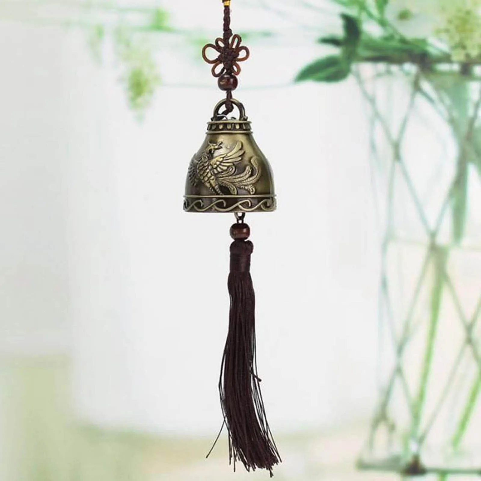 Feng shui Buddhism Copper Bell Religious Wind Bell Chime Buddha Home Hanging Decoration Blessing for Luck Dragon Decor Craft