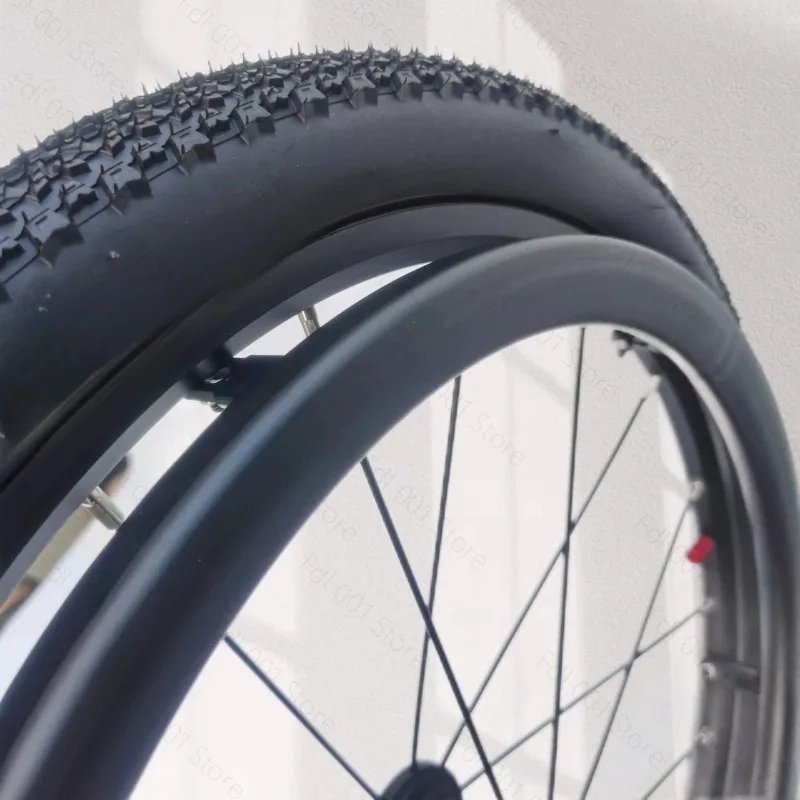 24 Inch Rear Wheelchair Wheel with Offroad Pneumatic Tire Universal for Wisking, Jinbaihe, Ti  1pc