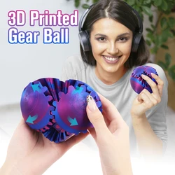 2024 3D Printed Gear Ball Rotating Stress and Anxiety Relief Desktop Decoration Adjustable Rotation Direction Toy Birthday Gift