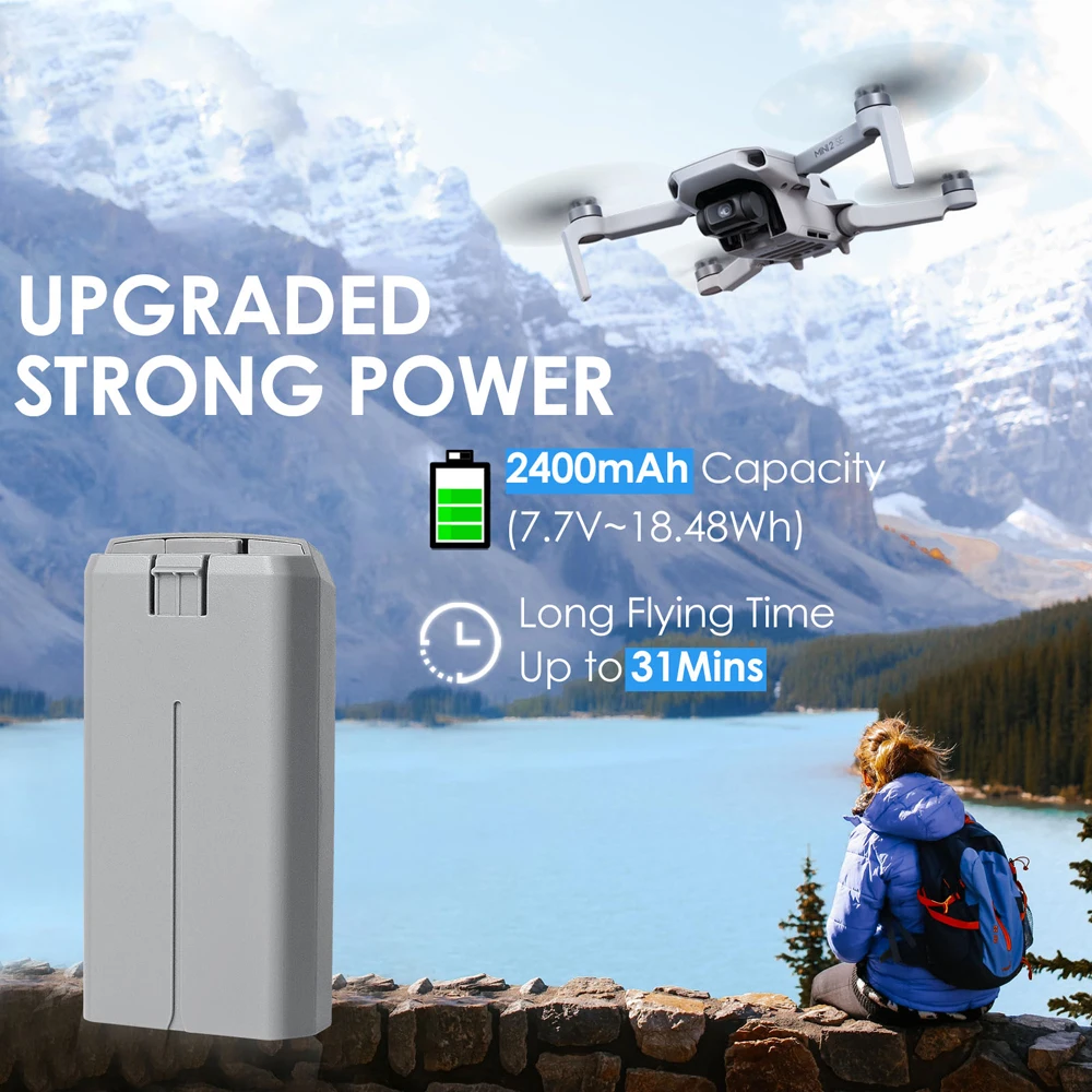 Drone Battery For DJI MINI 2 Intelligent Flight 7.7V 2400mAh Lipo 2S Battery Replacement For DJI Mini 4K / Mini SE / Mini 2 SE