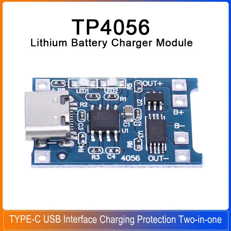 10PCS TP4056 1A Lithium Battery Charging Module TYPE-C USB Interface Charging Protection Two-in-one