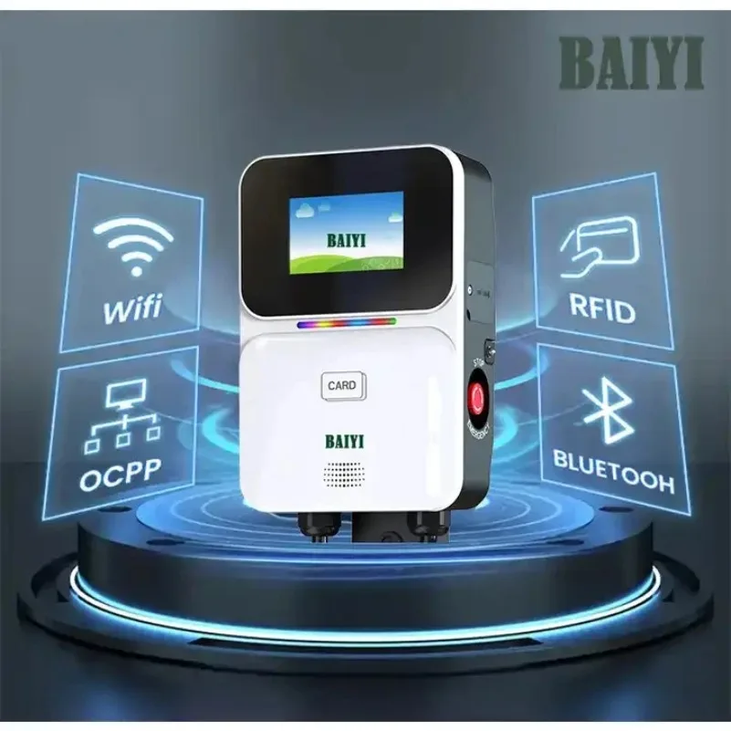 

BAIYI Home 3-phase 7kw 11kw 22kw Wholesale Price Ac Ev Charger Wall-Mounted Ev Charger Charging Station Pile with Screen