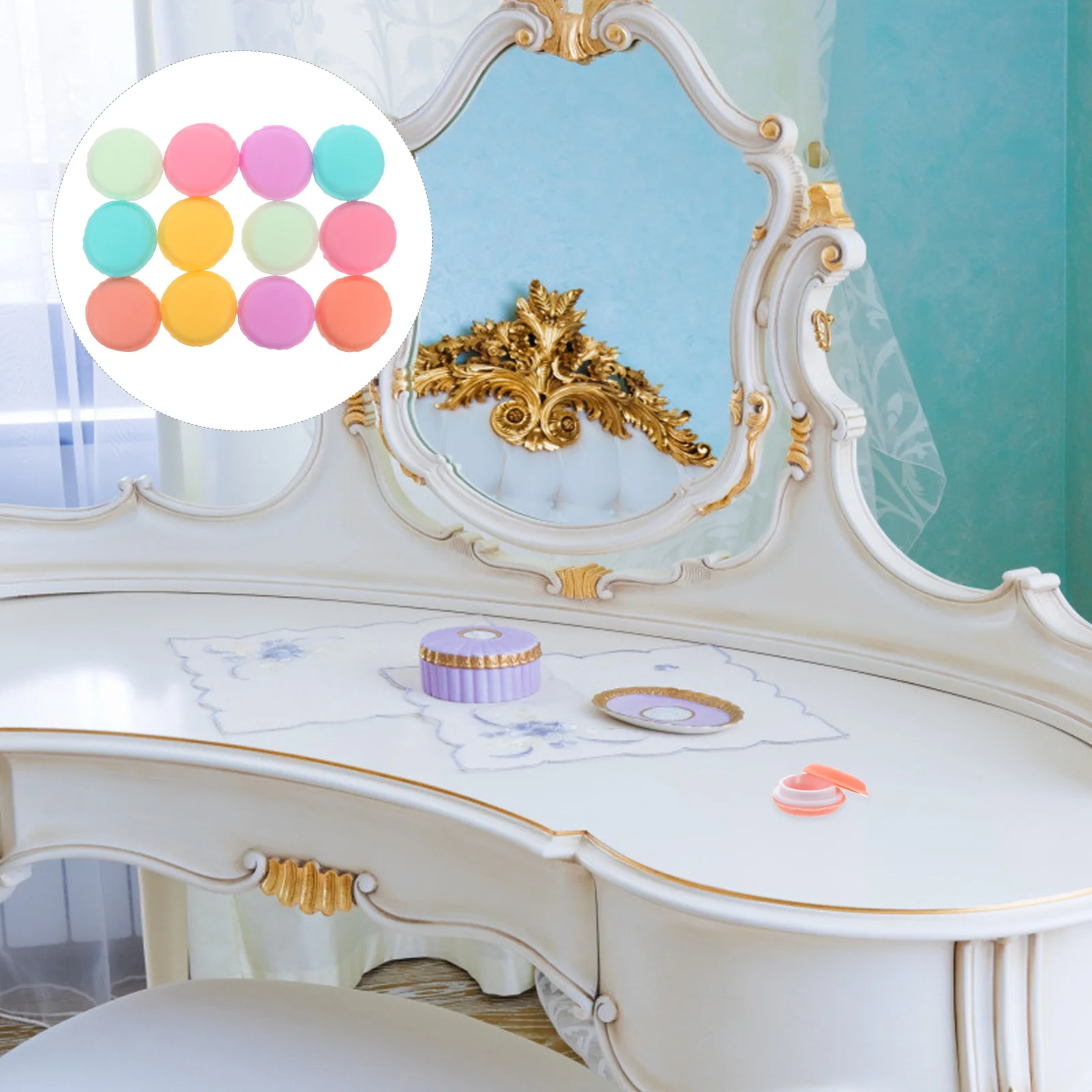 12Pcs Jewelry Storage Boxes Macaron Design Resin Mini Portable Jewelry Holder Organizer Case for Small Accessories