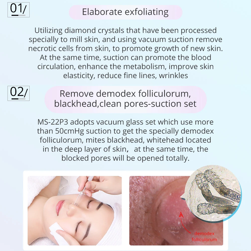 Diamond Microdermabrasion Machine Vacuum Suction Water Spray Facial Moisten Exfoliate Face Peeling Dermabrasion Machine