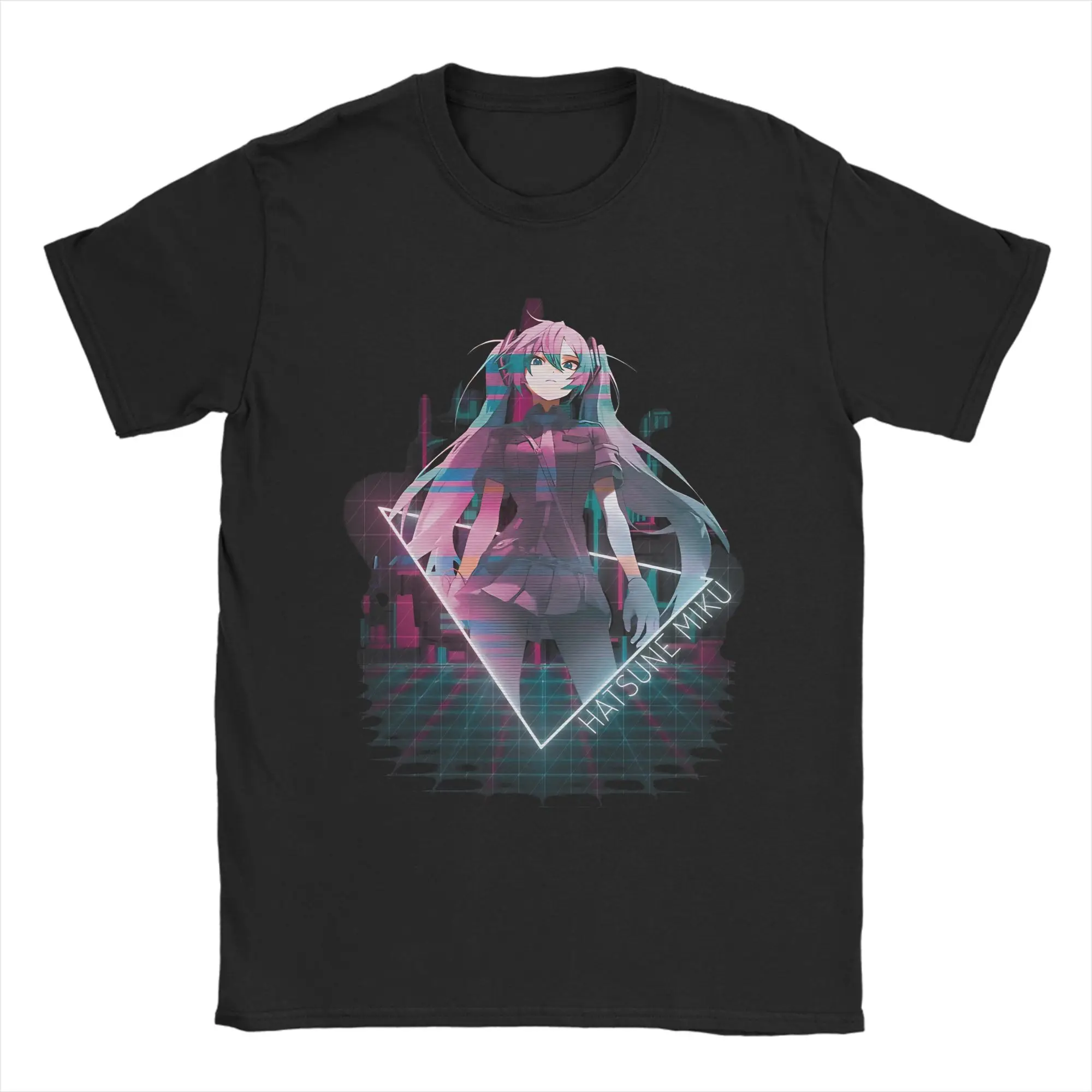 casual-hatsune-miku--camiseta-masculina-vocaloid-binary-horizon-de-algodao-manga-curta-gola-redonda-roupas-de-verao