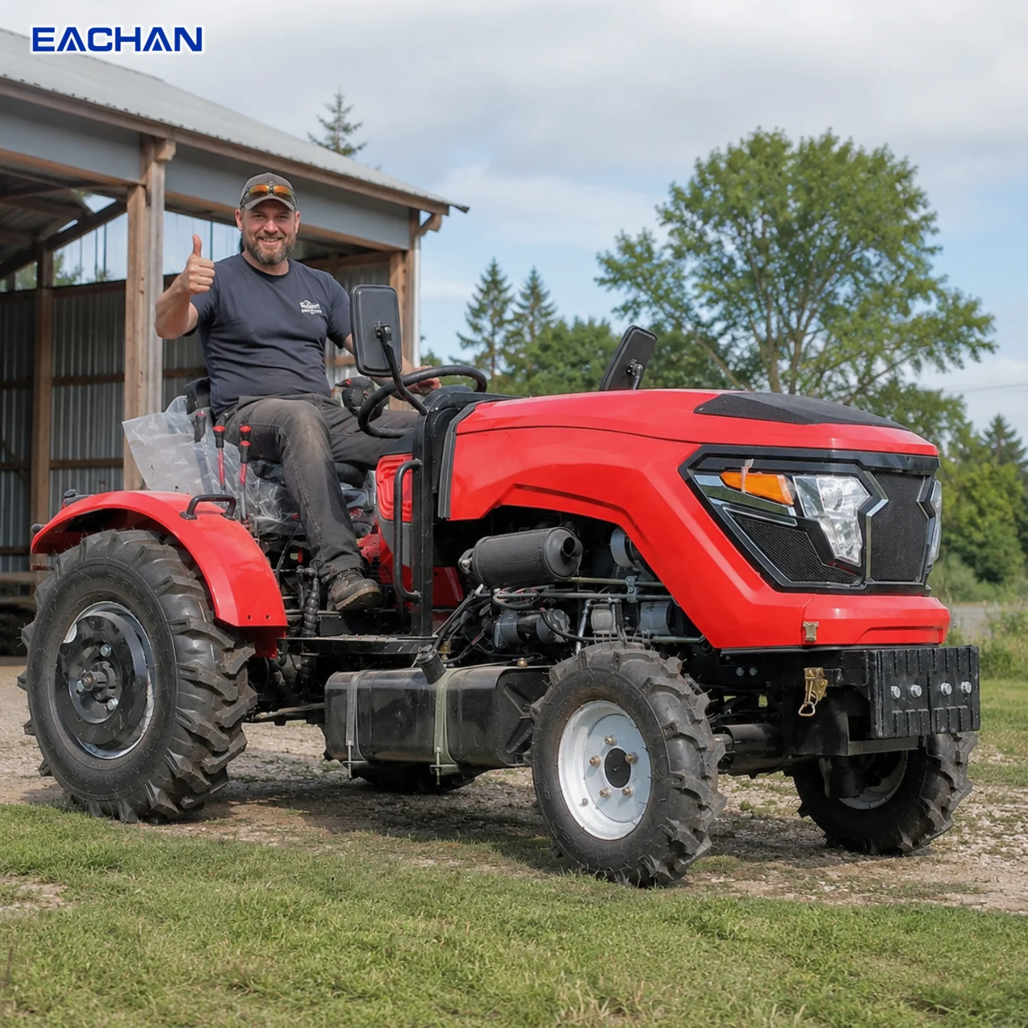 Tracteur agricole 4x4 personnalisé de 60 CV, tracteur compact, tracteur utilitaire, petit tracteur diesel, équipement agricole CE