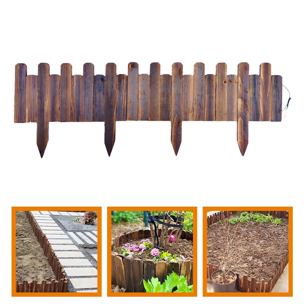 

Garden Fence Lawn Edging Border Gardening Barrier Wood for Courtyard Decorative Wooden Edge Banding Landscaping