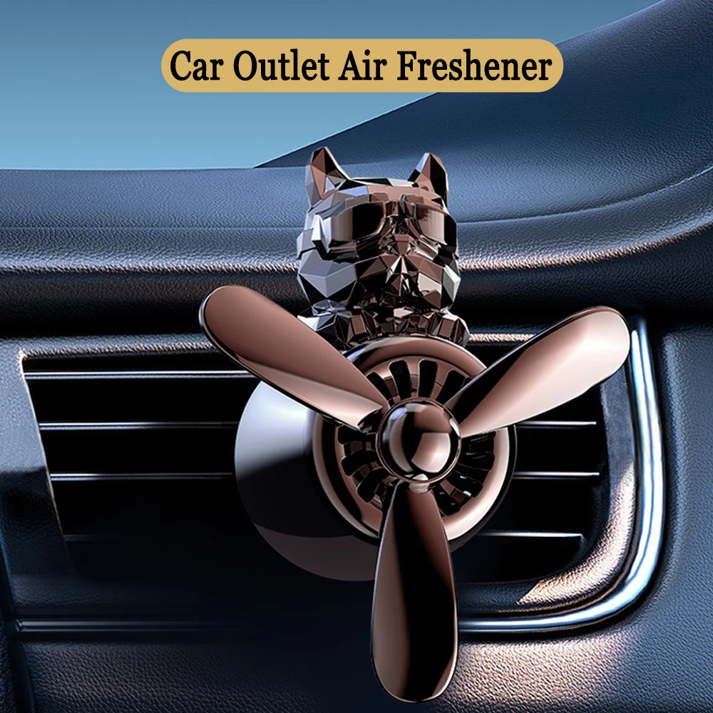 

72KM Bulldog Pilot Car Air Freshener Air Outlet Car Flavoring Propeller Aromatherapy Interior Accessories Auto Perfume Diffuser