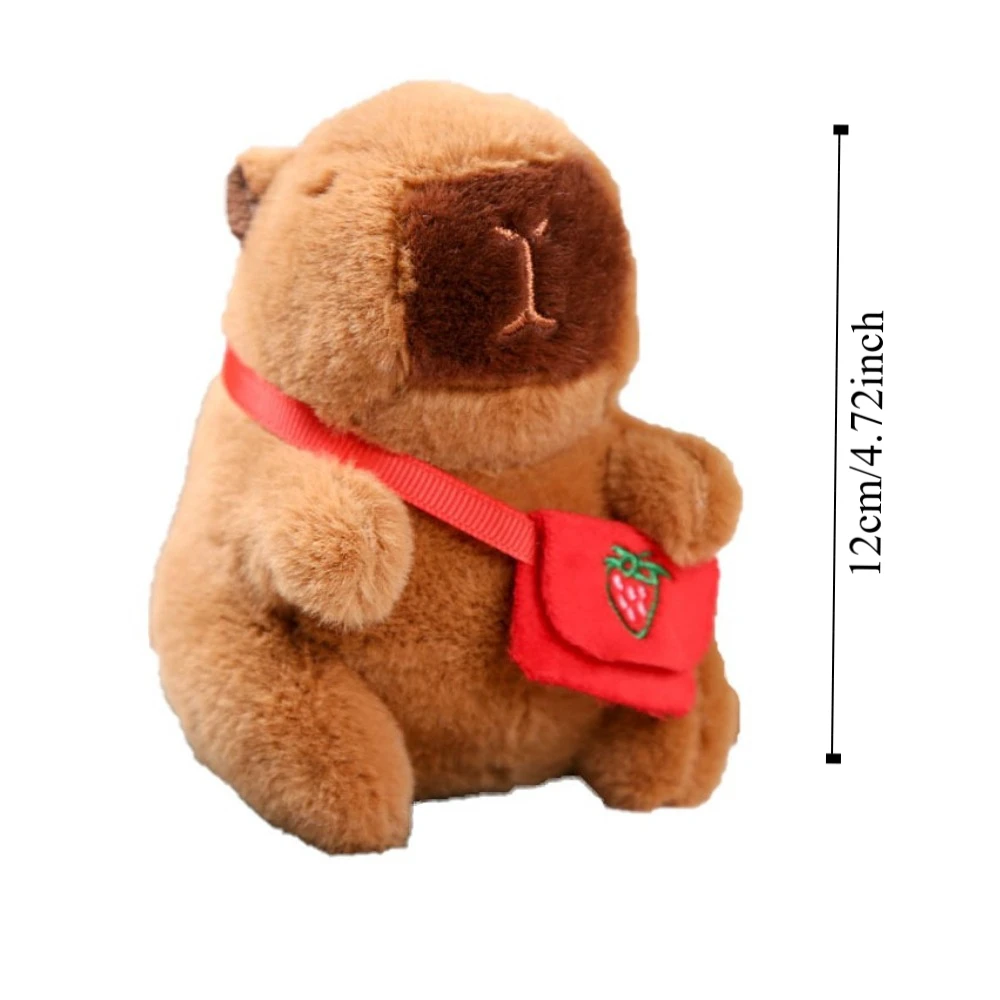 Kawaii Multi Style Plush Capibara 12cm Plush Keychain Accessories Capibara Stuffed Doll Car Couple