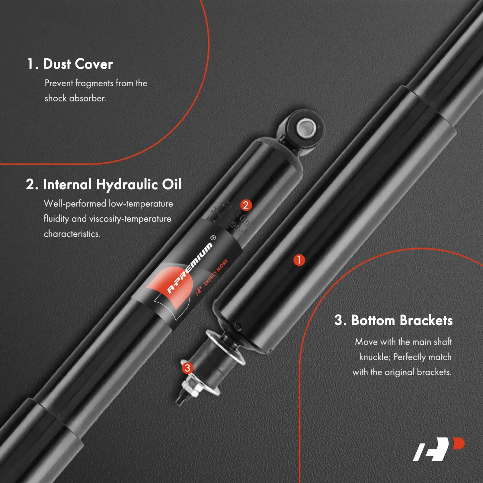 A-Premium Pair Rear Left & Right Shock Absorber for Toyota Tundra 2000-2006 4WD