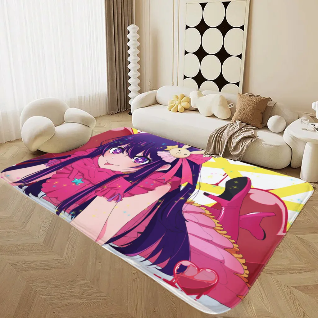 

Anime Oshi No Ko Pink High Quality Rugs for Bedroom Home Decor Mat Lounge Rug Studio Large Area Carpets