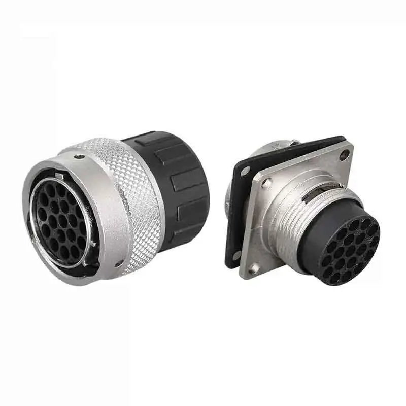19Pin Energy Vehicle Connector Crimp Terminal Straight Female Plug Socket with Plastic Hood 19 Male Terminals