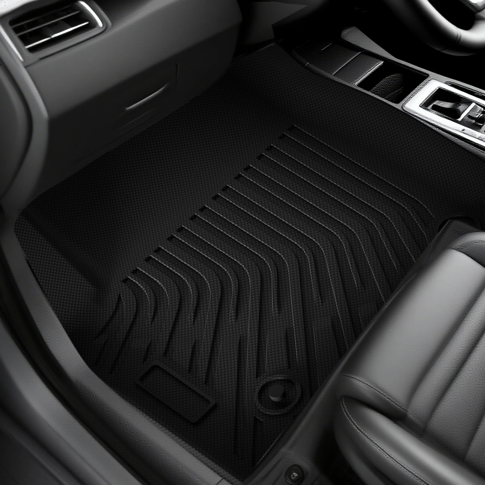 3Pcs/Set Car Floor Mats Compatible for Sierra/Silverado 1500 2019-2024 All-Weather Automotive Floor Mats Waterproof Heavy Duty Car Mats Flexible Floor Liners