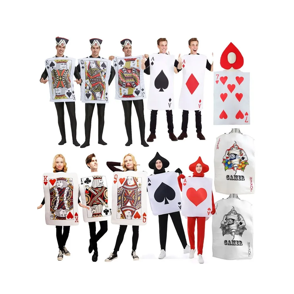 

Костюм для покера на Хэллоуин для взрослых, красный, 7-пиковый, концертный, забавный, король, королева, красное сердце, производительность, традиционная китайская опера