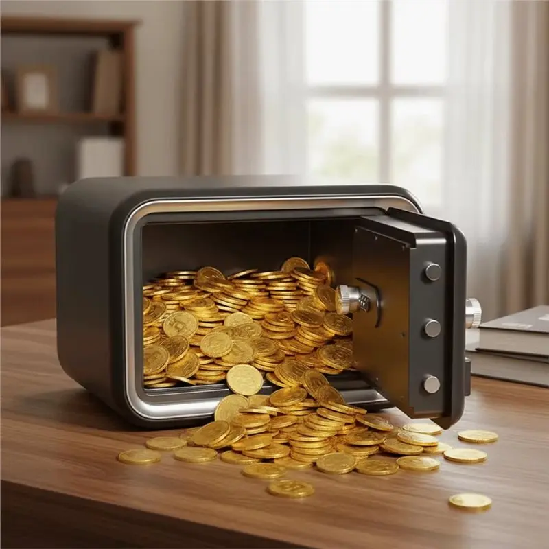 ABXF-New Password Lock Piggy Bank Educational Money Security Cash Can Coin Bill Slot Large Capacity Cash Coin Savings Box